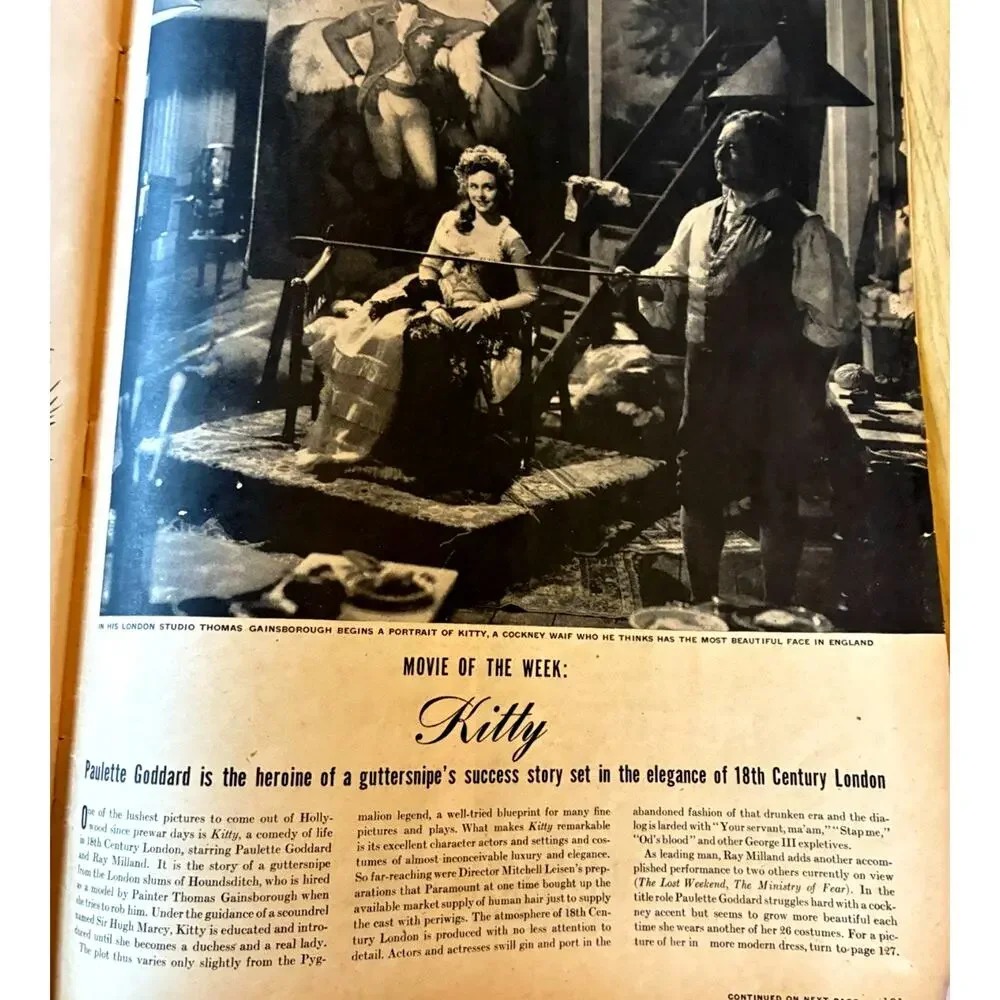 Vintage 40s LIFE Magazine Dec 17 1945 Paulette Goddard Kitty WWII Era Xmas Ads